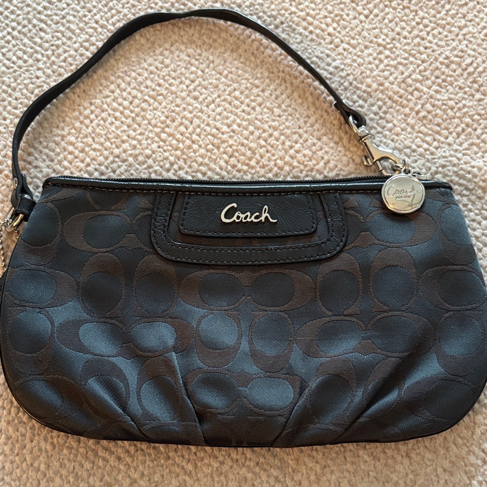 Coach Black Signature Wristlet